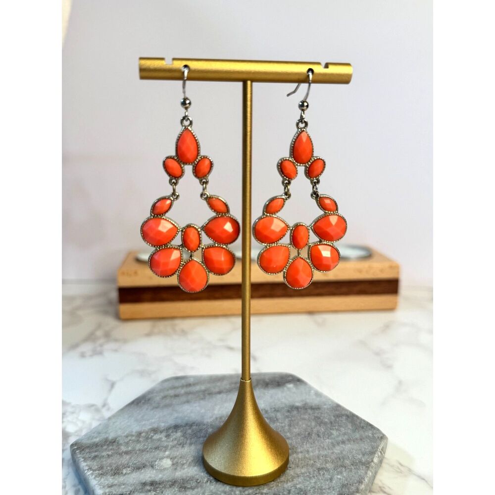 Coral Colored Dangle Earrings